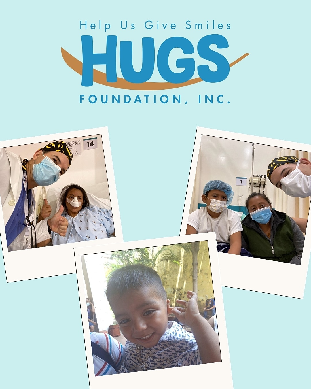 Children smiling with healthcare providers and families.