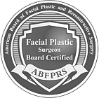 Facial plastic surgeon board certification emblem