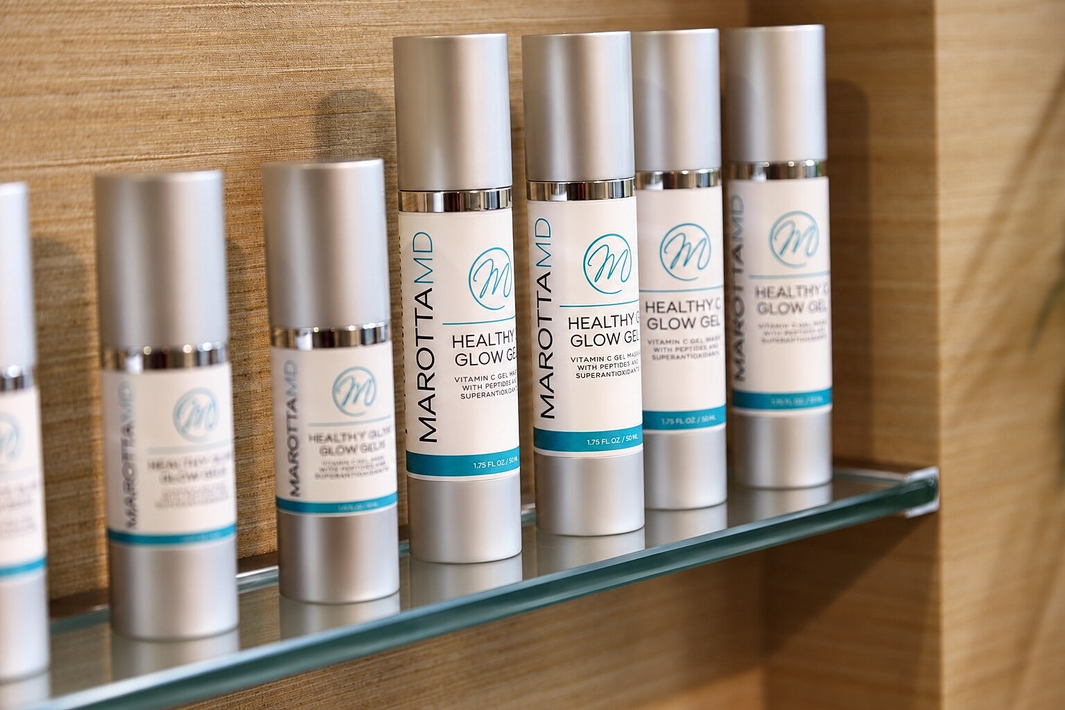 Marotta MD Healthy Glow Gel skincare products on shelf